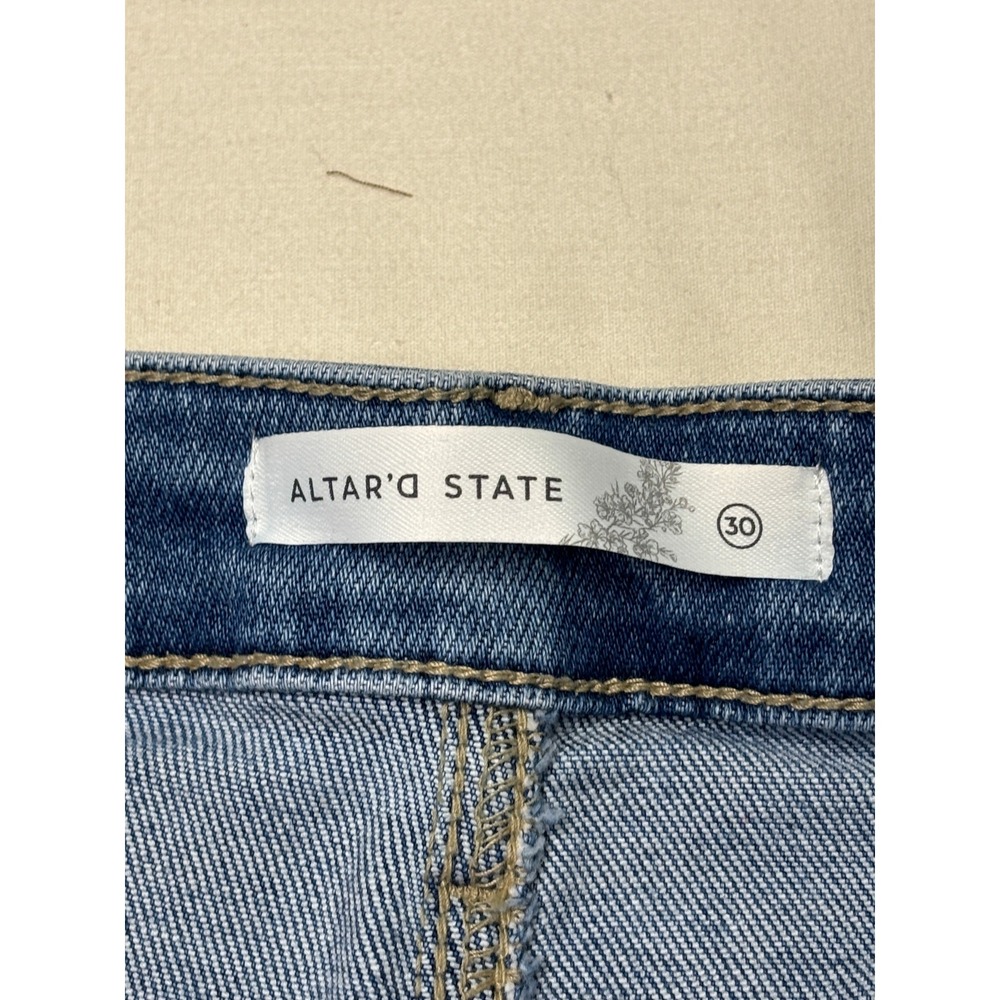 Altar'd State Nori High Rise Wide Leg Jeans Medium Wash Blue Womens Size 30X31 - Picture 3 of 12